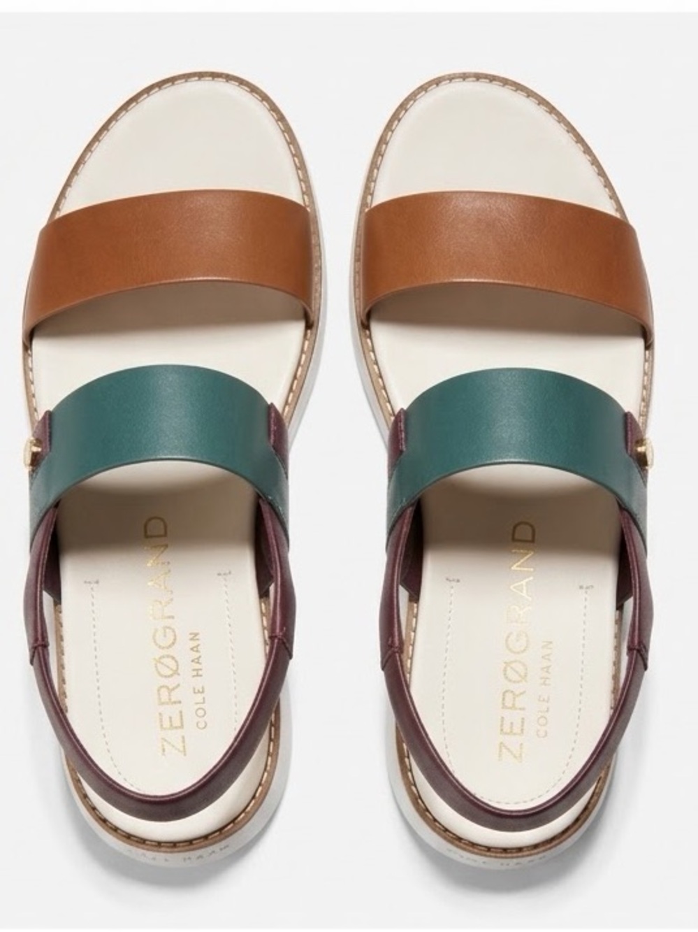 Cole Haan ZERØGRAND Double Band / Slingback Sandal Multicolor size 8.5